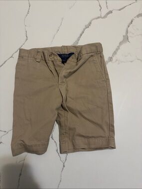 Polo by Ralph Lauren Khaki Flat-Front Kids Shorts